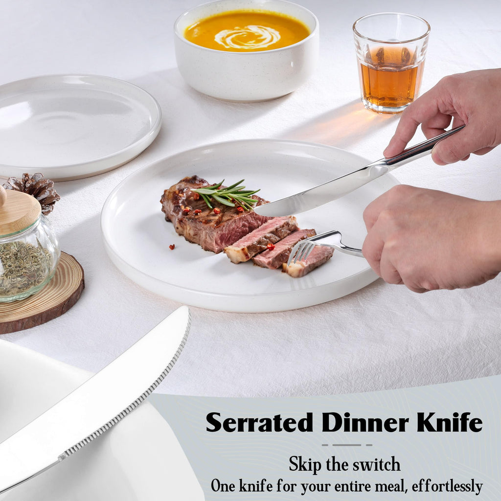40-Piece Silverware Set for 8, Heavy Duty Stainless Steel Flatware