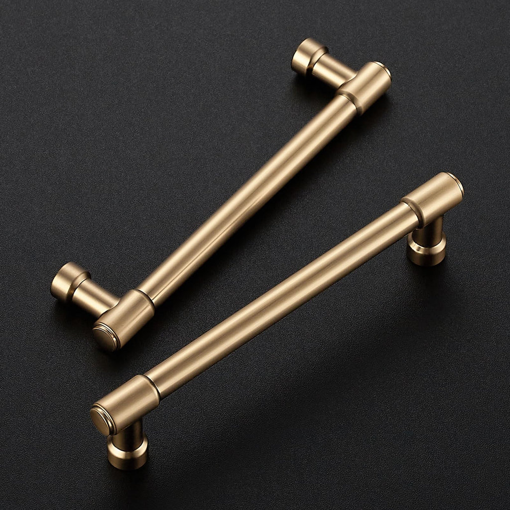 Champagne Bronze Cabinet Handles Modern Pulls,5 Inch,10 Pack