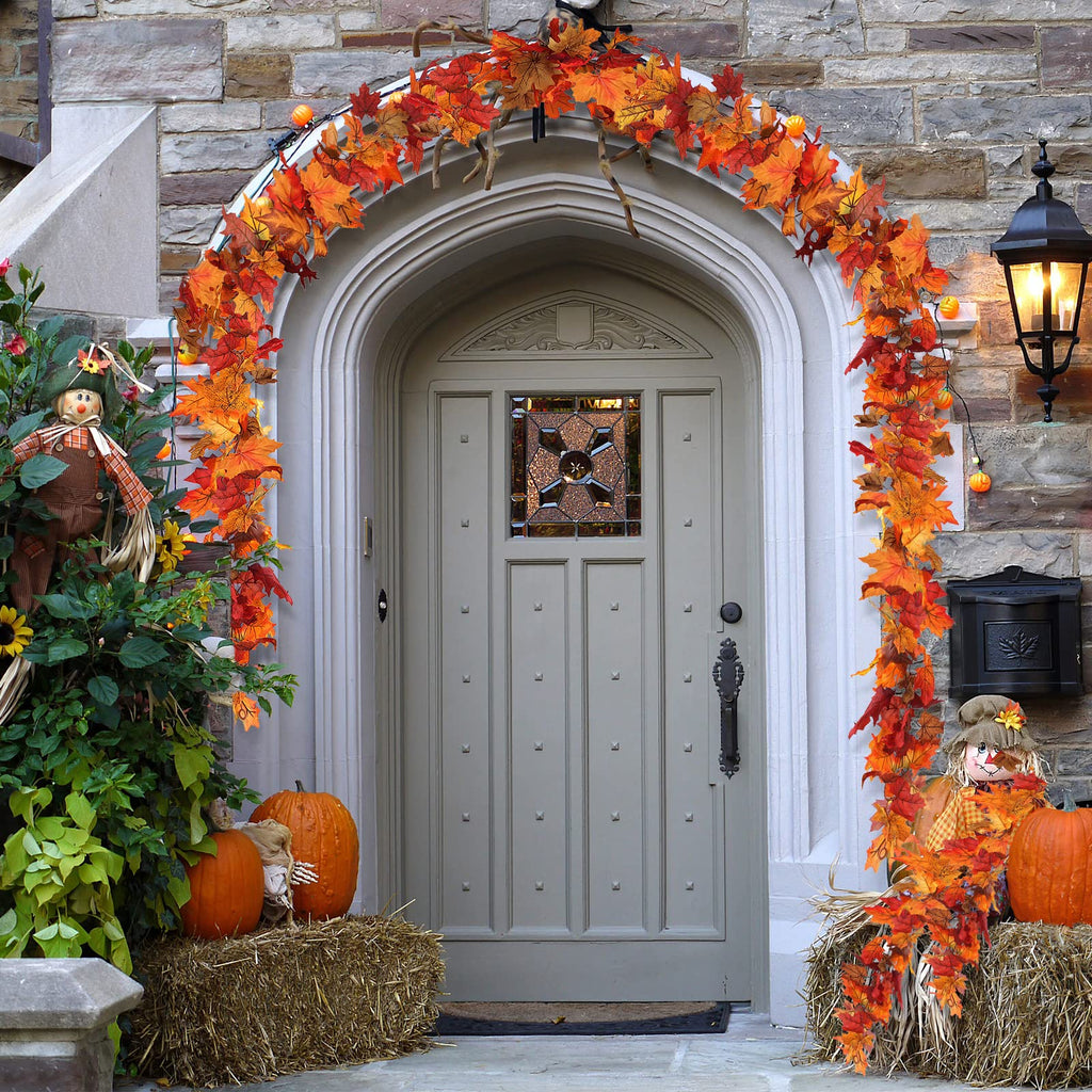 36 Pack Fall Leaf Garland, Total212.4Ft Artificial Fall Vines Autumn Garland Fall Maple Leaves Thanksgiving Decor