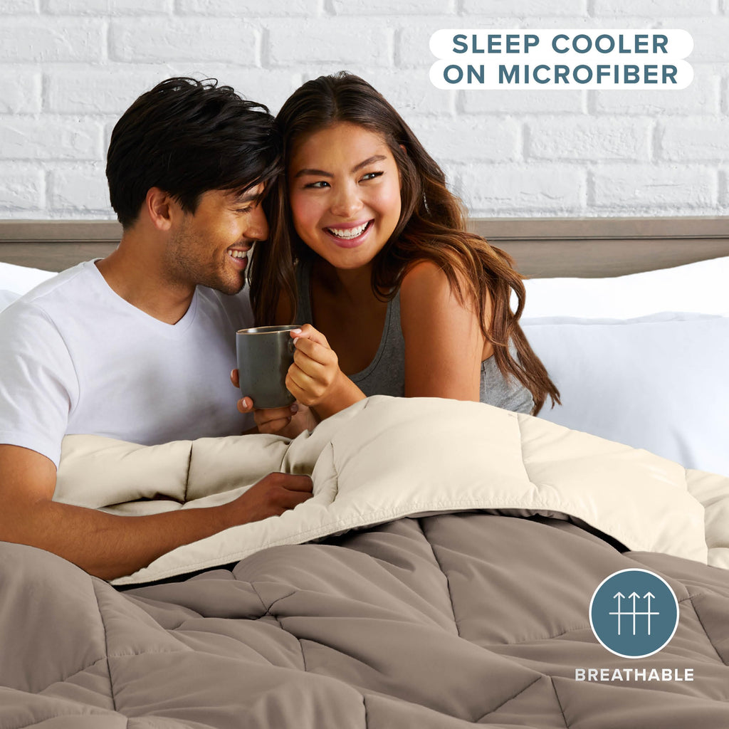 Comforter - Reversible Colors - Goose Down Alternative - Ultra-Soft - Premium 1800 Series - All