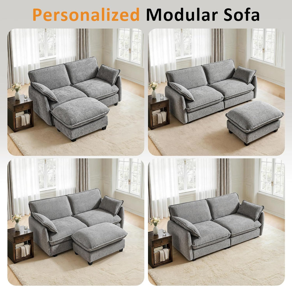 MCombo Oversized Modular Sectional Sofa, FSC Certified L Shaped Cloud Sectional Couches for Living Room