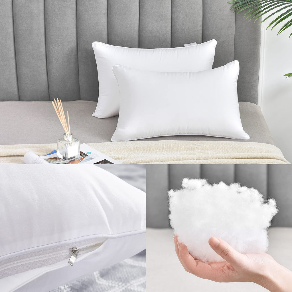 12 x 20 Throw Pillows with 100% Cotton Cover(Set of 2), Lumbar Support Pillow for Chair Bed Car, Rectangle Square