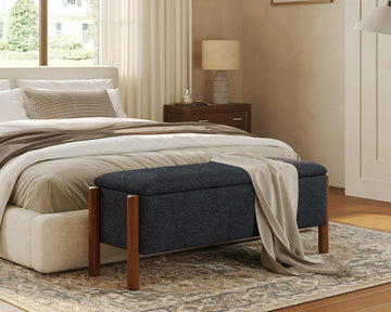 Storage Ottoman Bench, End of Bed Bench, 47" Boucle Upholstered Entryway Shoe Seat Bench, Holds up to 660 lb Storage