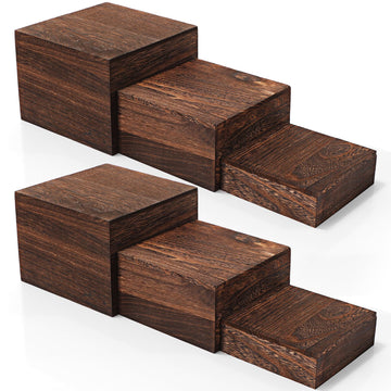 6 Pcs Wood Display Risers Stackable Stand Box