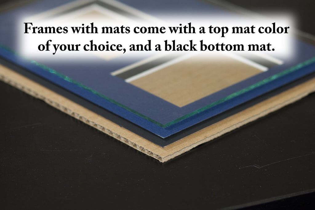 Collage Photo Frame Single Mat with 9-5x7 Openings with Satin Black Frame and Black mat.