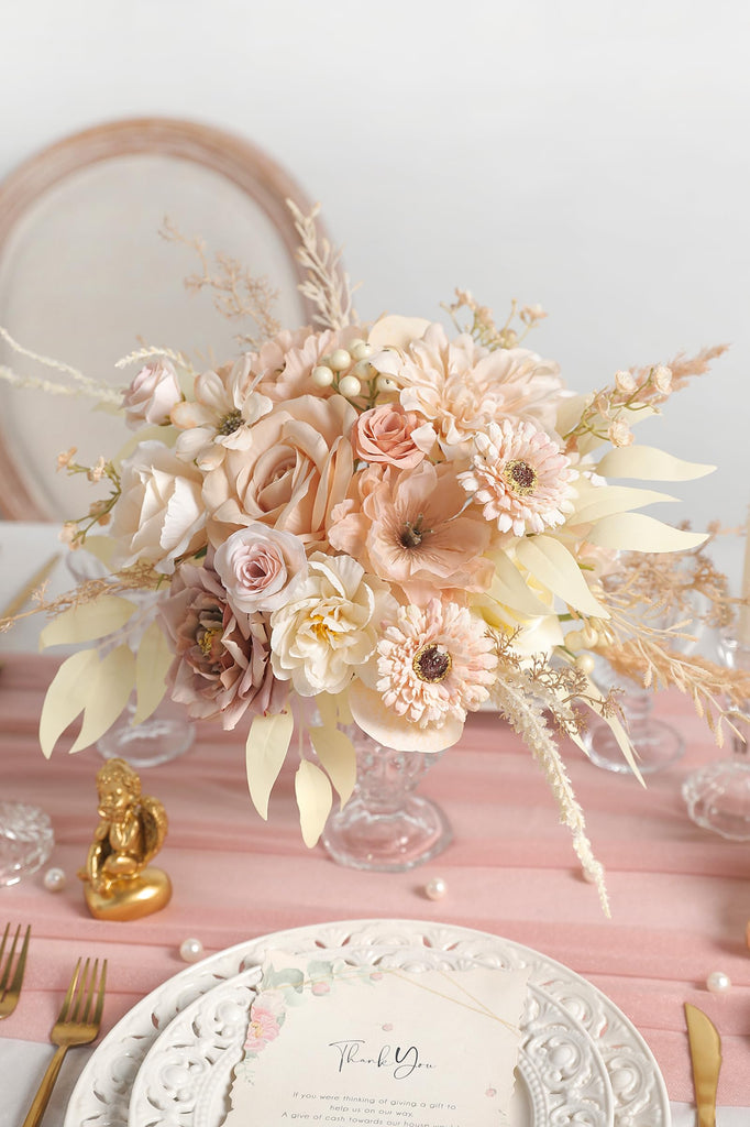 Artificial Flowers Nude Color Box Set for DIY Bridal Bouquets Wedding Shower Decorations Fake Floral Arrangements for