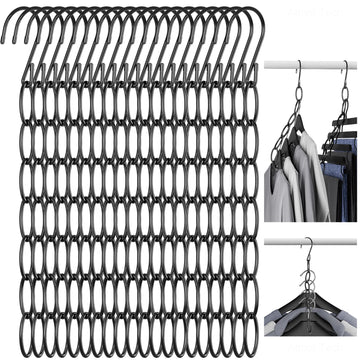 Space Saving Hangers 20-Pack, Metal Closet Organizer with Safety Cap