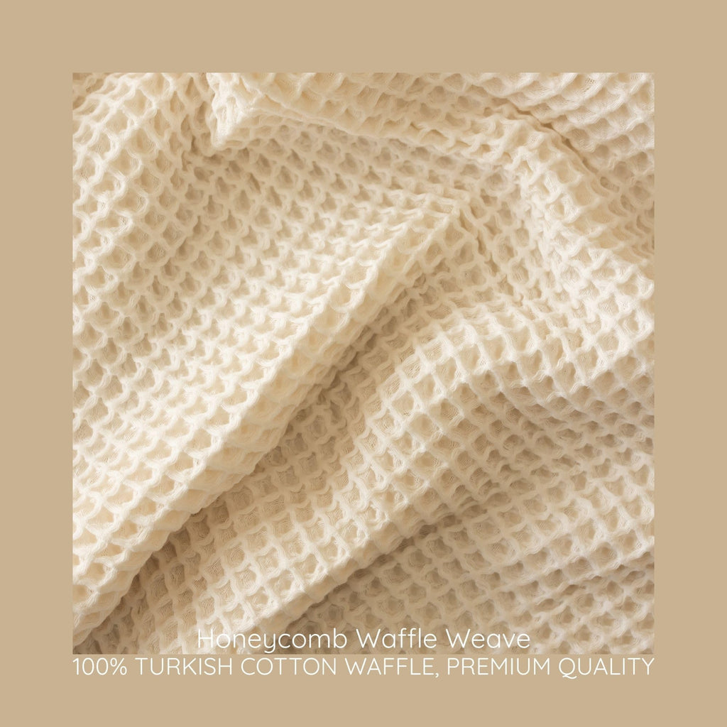 Waffle Blankets (Natural, Queen XL Size 95x102 inch)