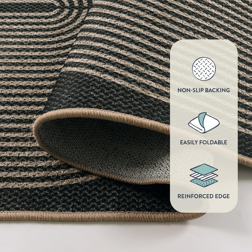 Enfys Modern Rainbow Hallway Runner Rug, 2x6 Washable Easy Jute Rugs for Entryway Kitchen Farmhouse 