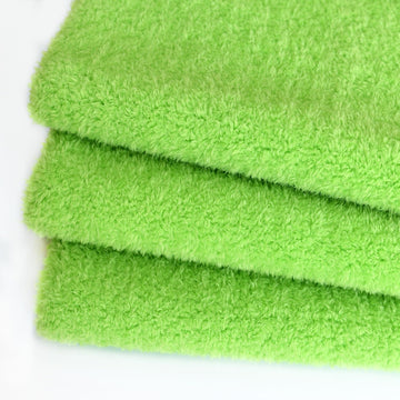 Lime Green Short Pile Faux Fur Plush Fabric, 63" Wide, 1 Yard