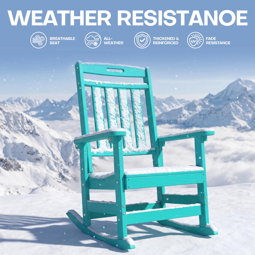 Oversized Outdoor Rocking Chair, All-Weather Patio Rocker, Aruba