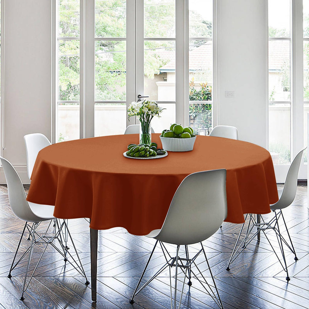 Round Tablecloth, 90 Inch, Rust, 1 Pack