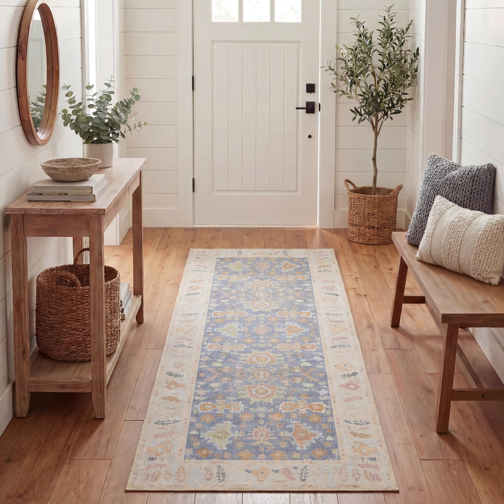 Runner Rug, Washable Area Rug, Low Pile, Non-Slip Backing