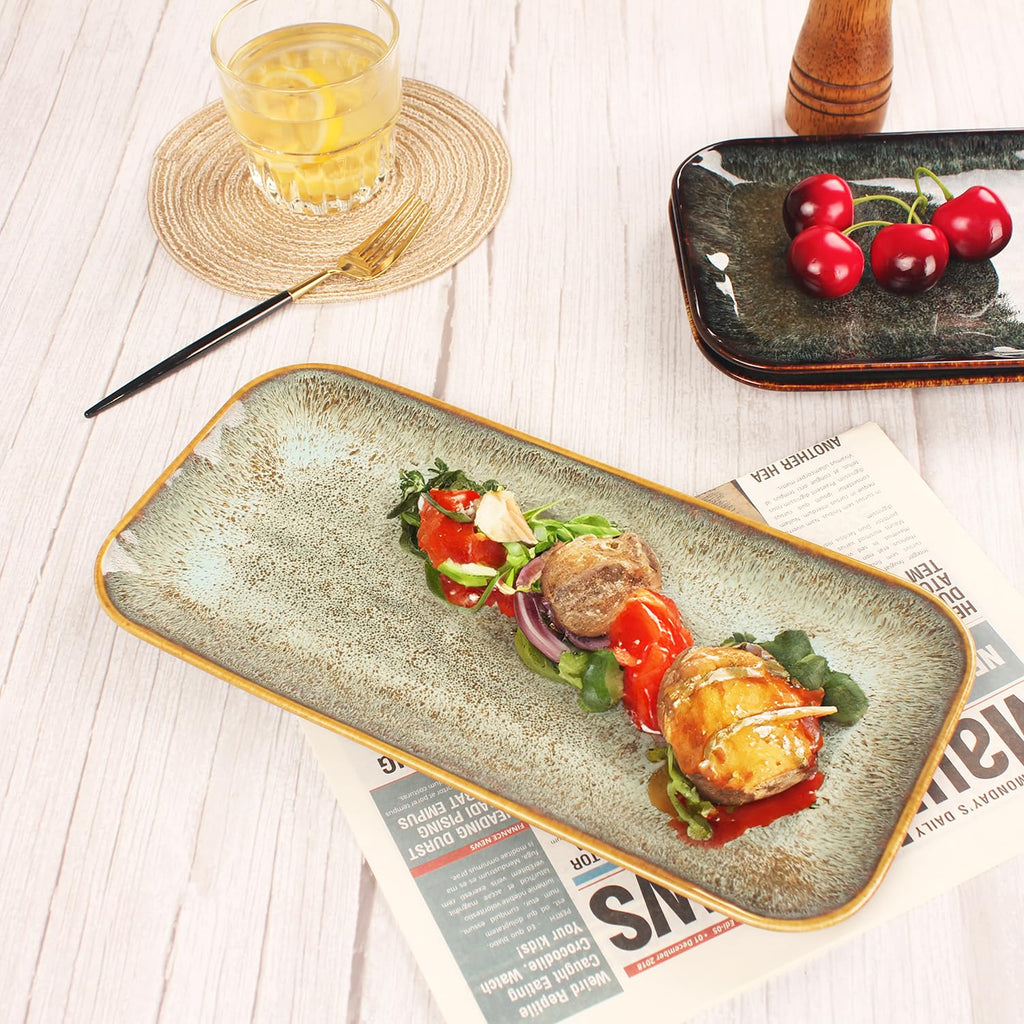 Ceramic Dinner Plates Dish Set, Set of 4, Microwave Oven and Dishwasher Safe,Scratch Resistant, Dinnerware Kitchen