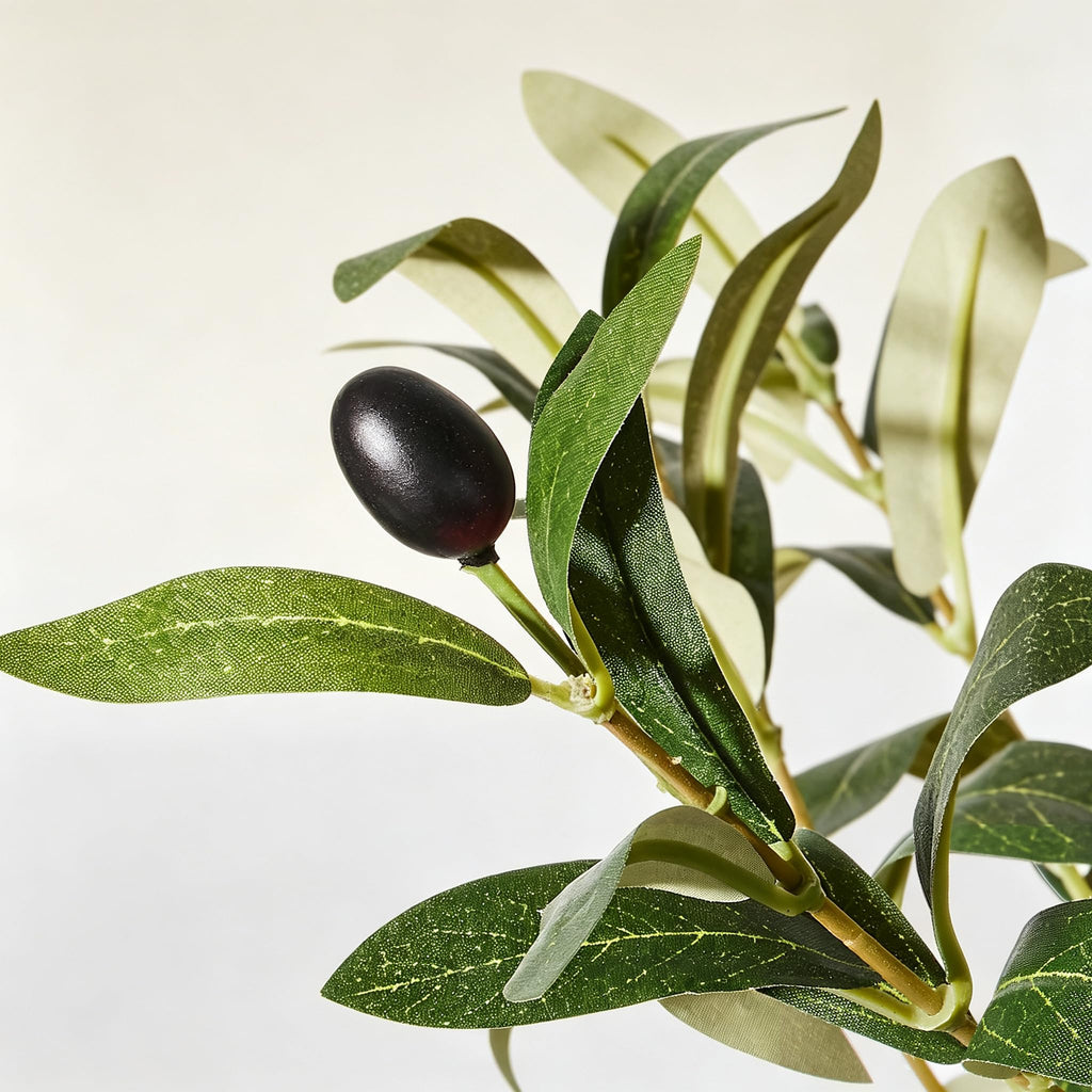 Artificial Olive Tree, 7FT Faux Olive Trees with Lifelike Olive Branches and Fruits, Fake Floor Plants with Pot for