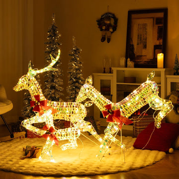 3-Piece Outdoor Christmas Lighted Reindeer Family Set