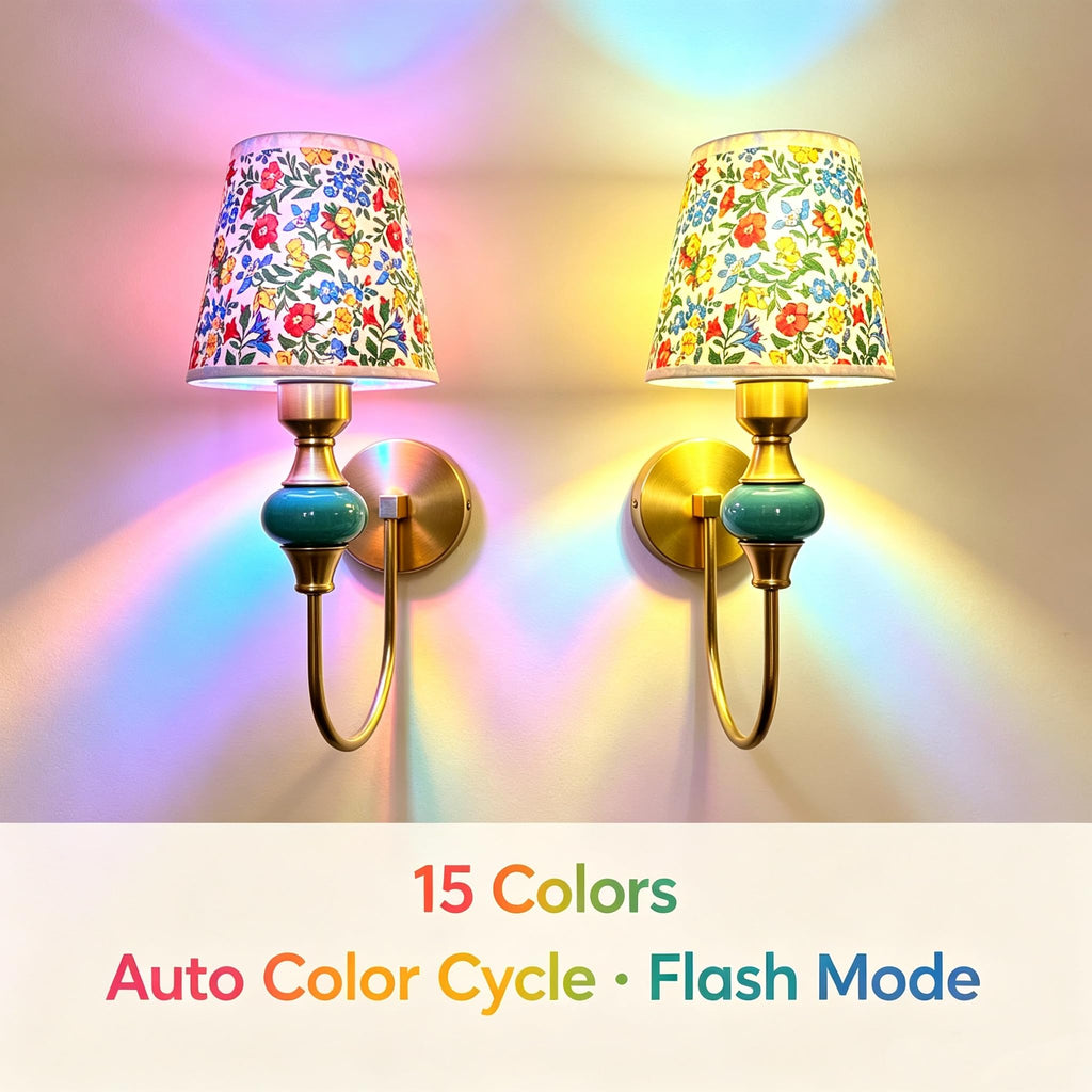 Wall Sconces Set of 2 Rechargeable Battery Operated Wall Lamp 5000mAh 15 Color Changing Dimmable Wall Light