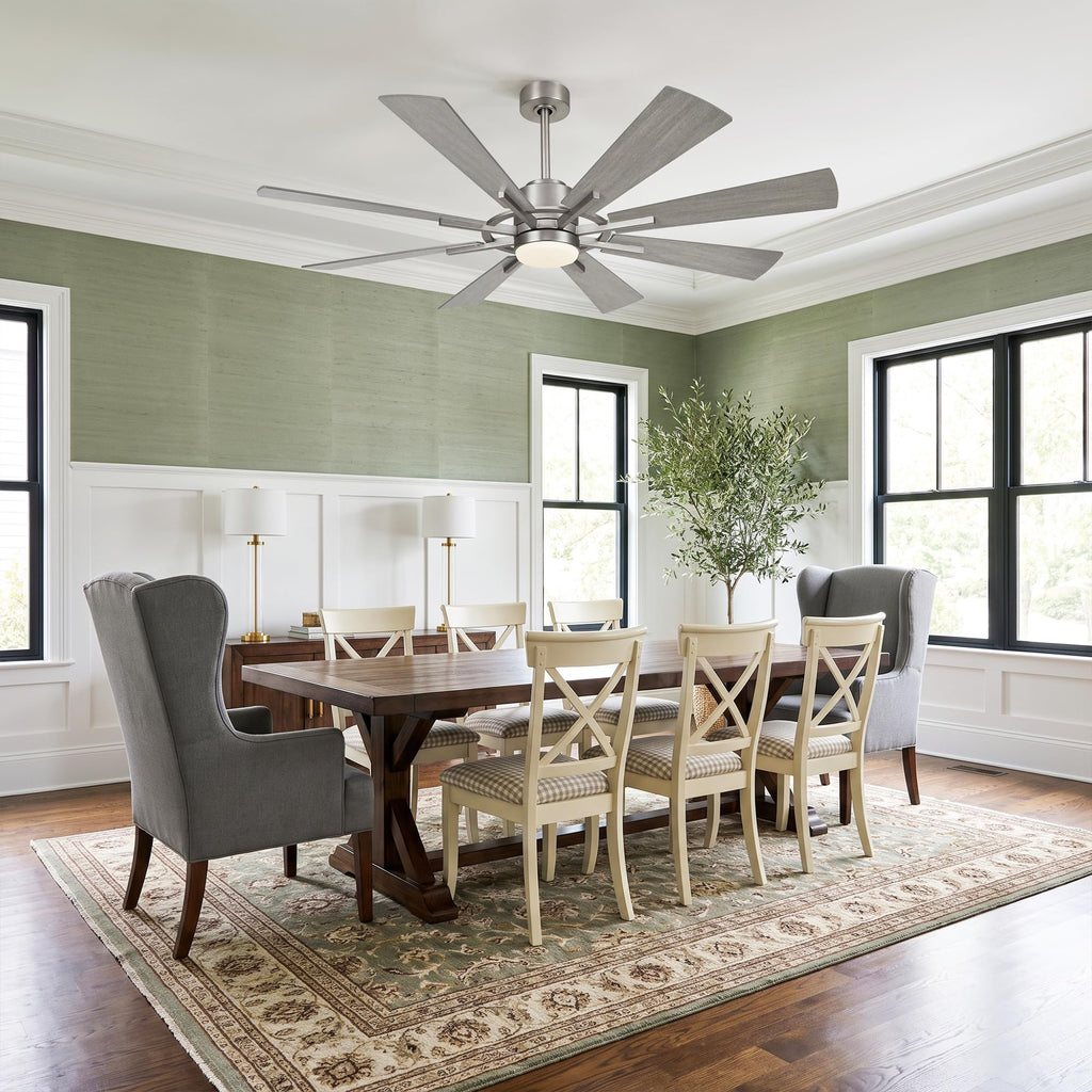 60 Inch Farmhouse Ceiling Fan with Light and Remote Windmill Chandelier Fan