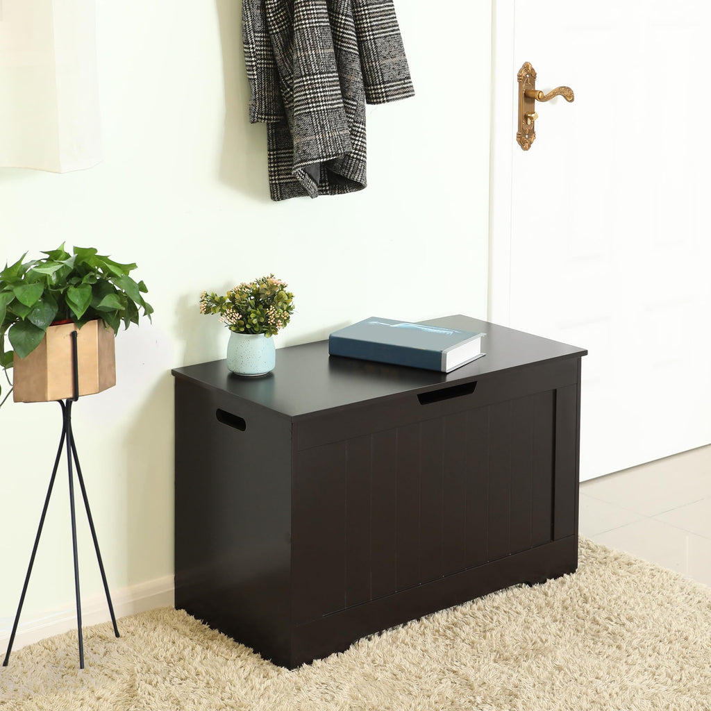 Storage Chest, 29.9 Inches Width Storage Bench, Entryway Bench with 2 Safety Hinges, Shoe Bench, Farmhouse Style