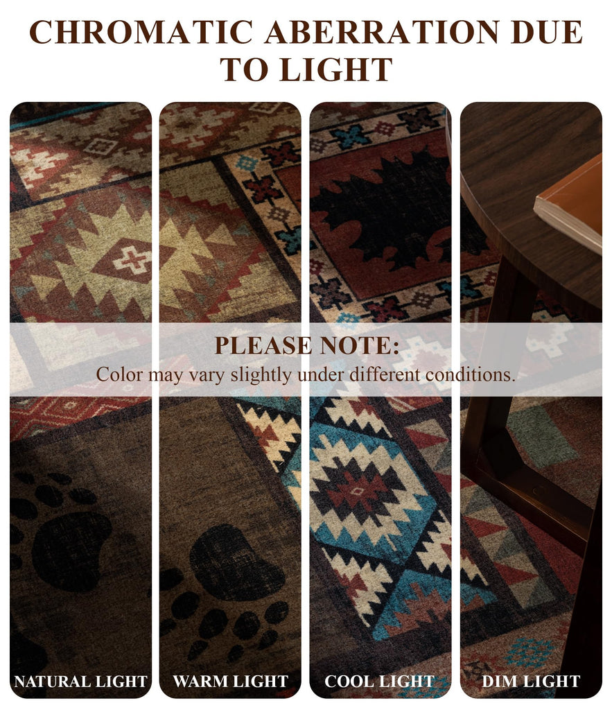 Washable Rustic Cabin Runner Rug Hallway