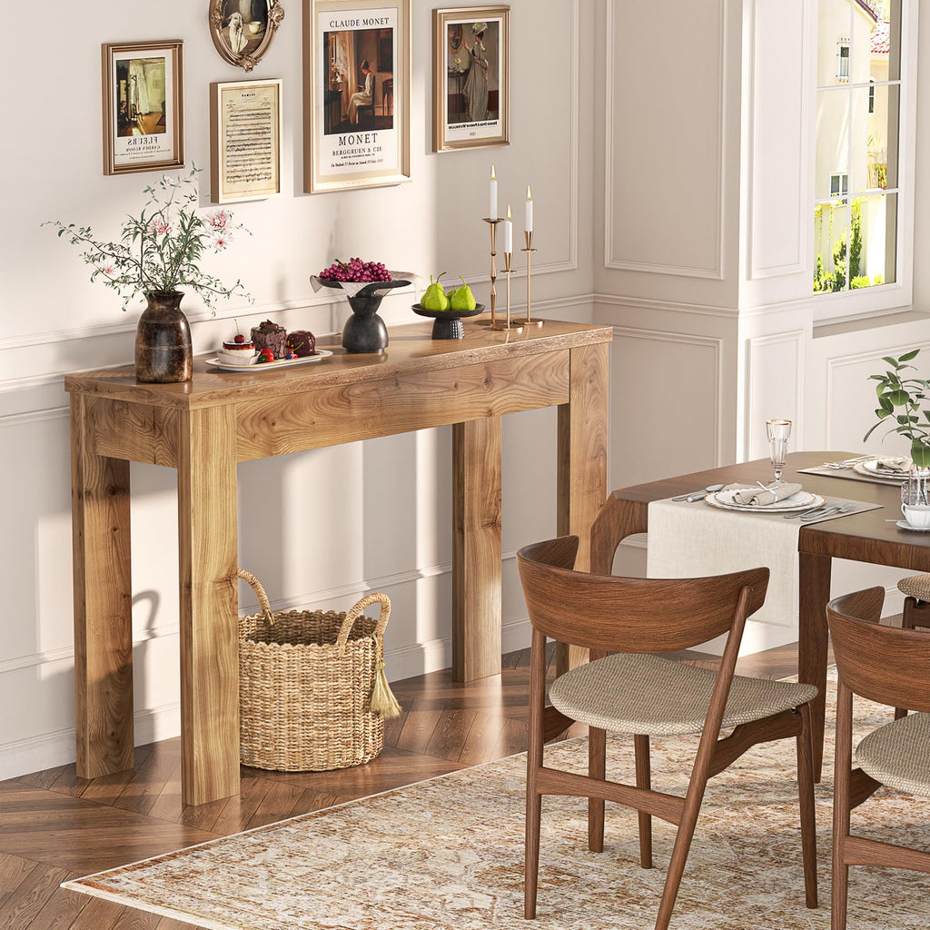 Small Console Table, 32" Farmhouse Narrow Sofa Table