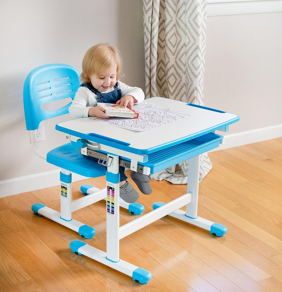 Blue Children's Desk and Chair Set, DESK-V201B