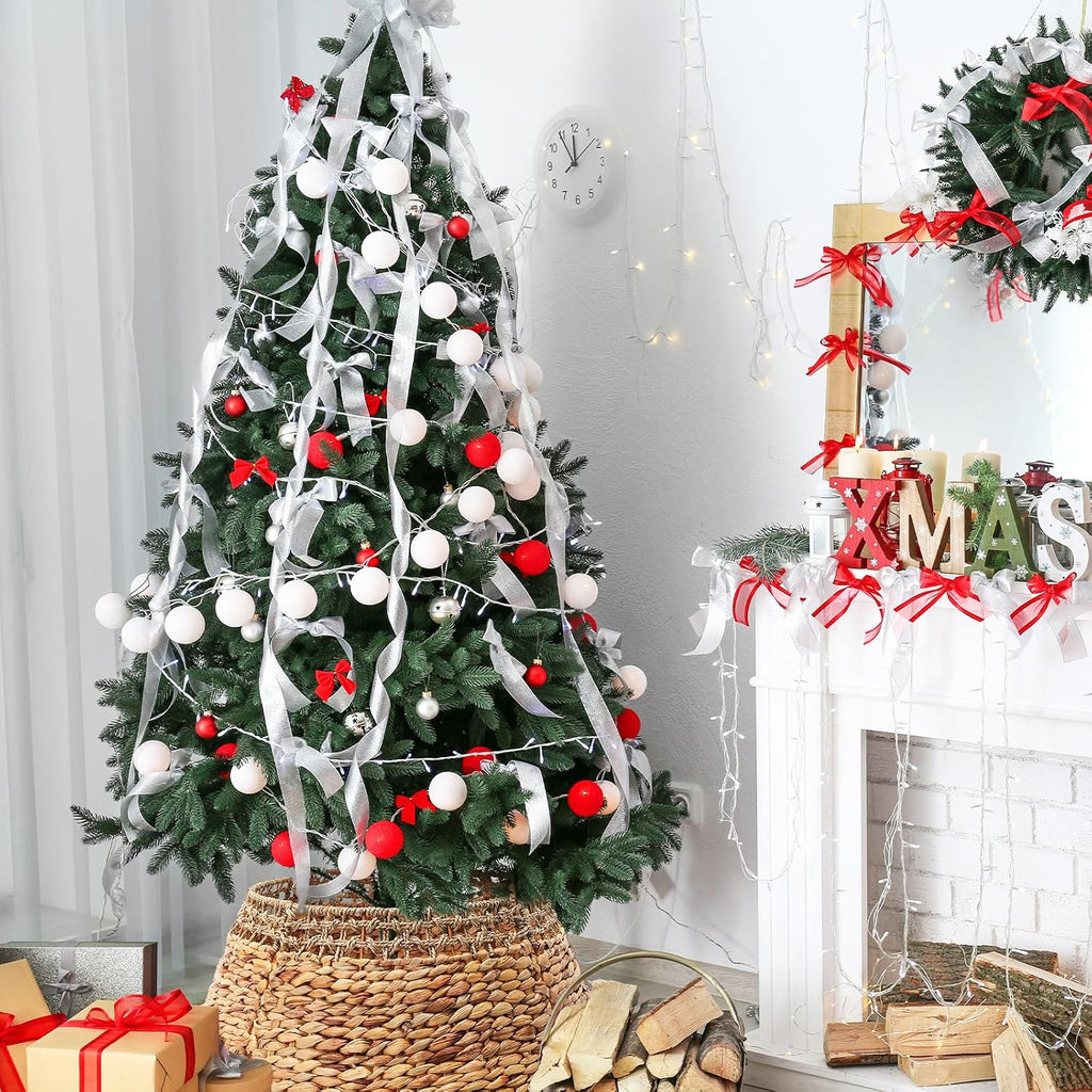 Christmas Tree Collar Woven Rattan Christmas Tree Base Cover Rustic Natural Seagrass and Water Hyacinth Wicker Skirt