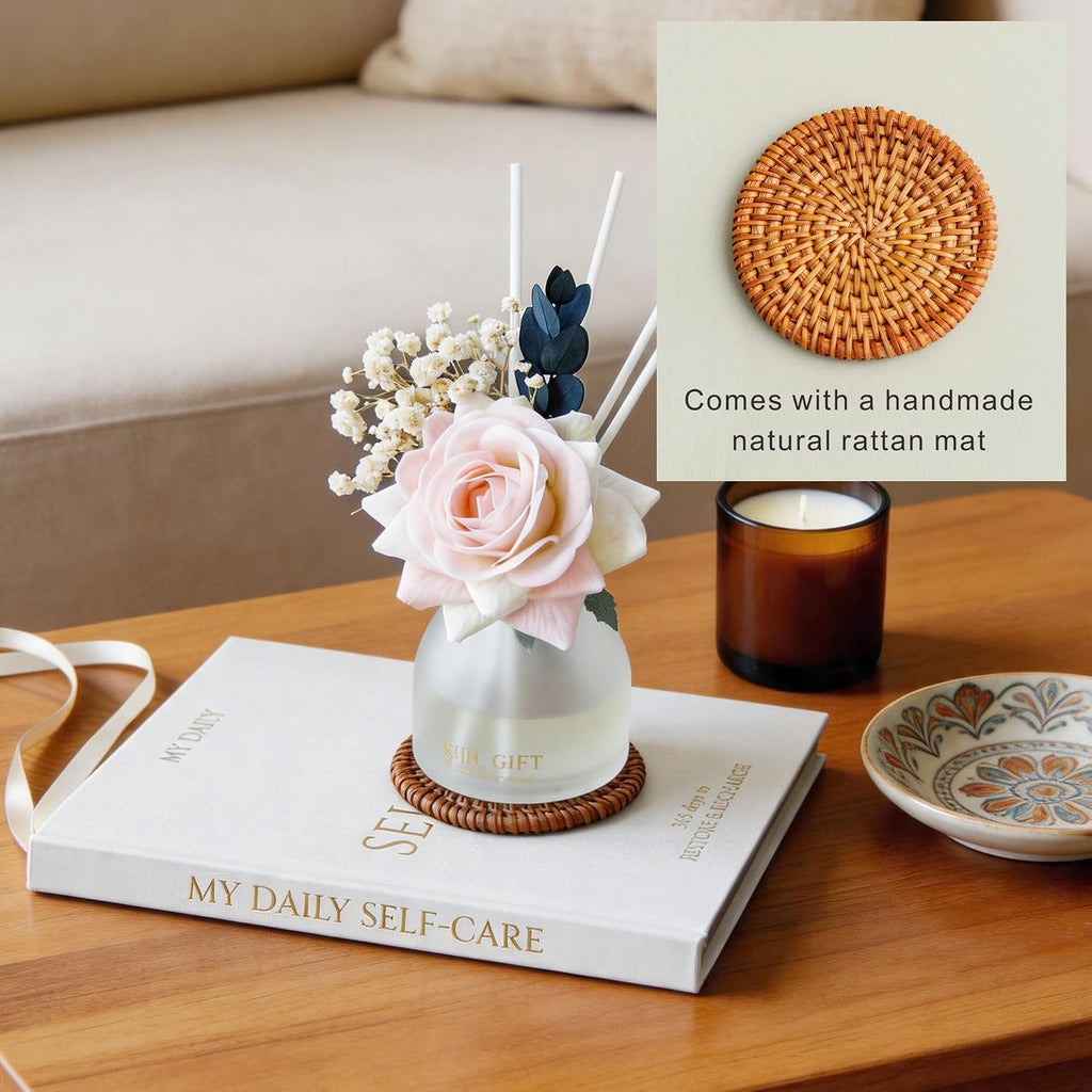 Reed Diffuser Set, 4.06 oz Scent Diffuser with 6 Sticks,Home Fragrance,Reed Diffuser Shelf Decor Jasmine Rose - Set of 100
