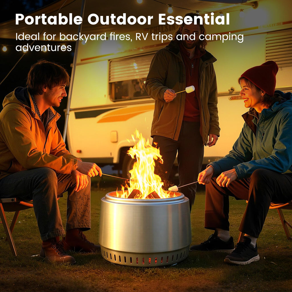 Outdoor Smokeless Fire Pit Stainless Steel Wood Burning Firepit