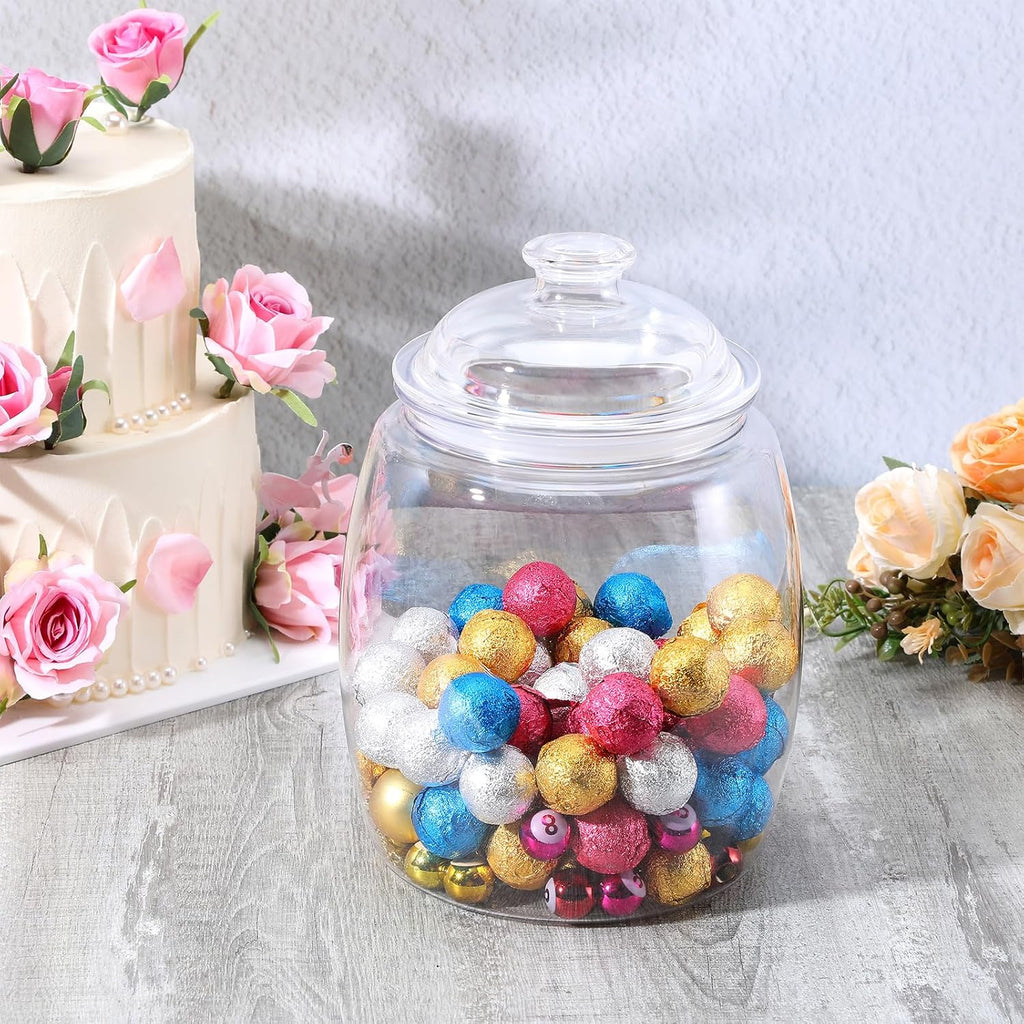 Large Cookie Jars with Lids Airtight, Clear Cookie Jar Counter Decorative - 110 oz Acrylic Candy Jar with Silicone