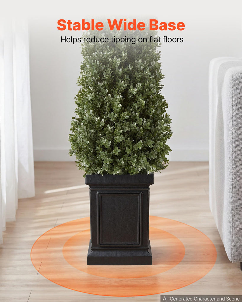 Artificial Boxwood Topiary 3.3 Ft Set of 2 with Sturdy Pot Greenery