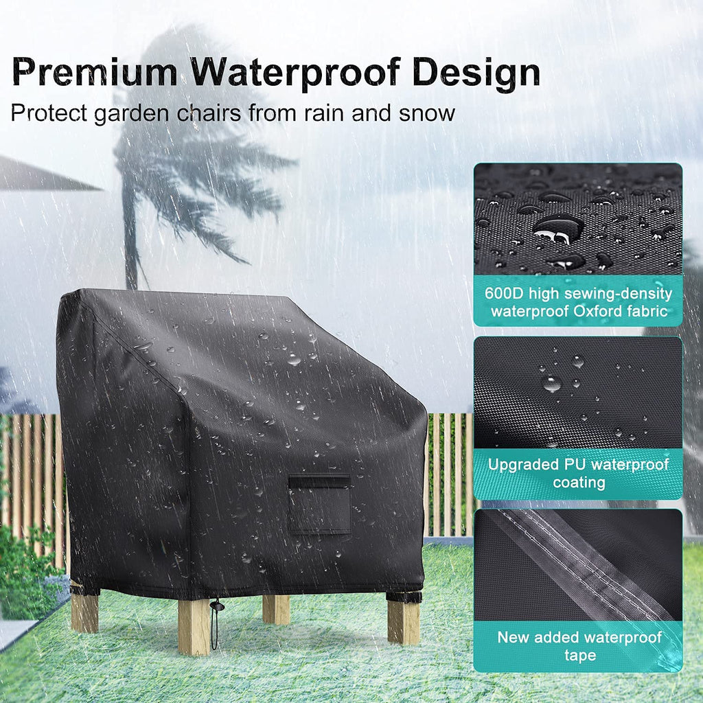 2 Pack Outdoor Waterproof 36"Wx34"Dx32"H, Black