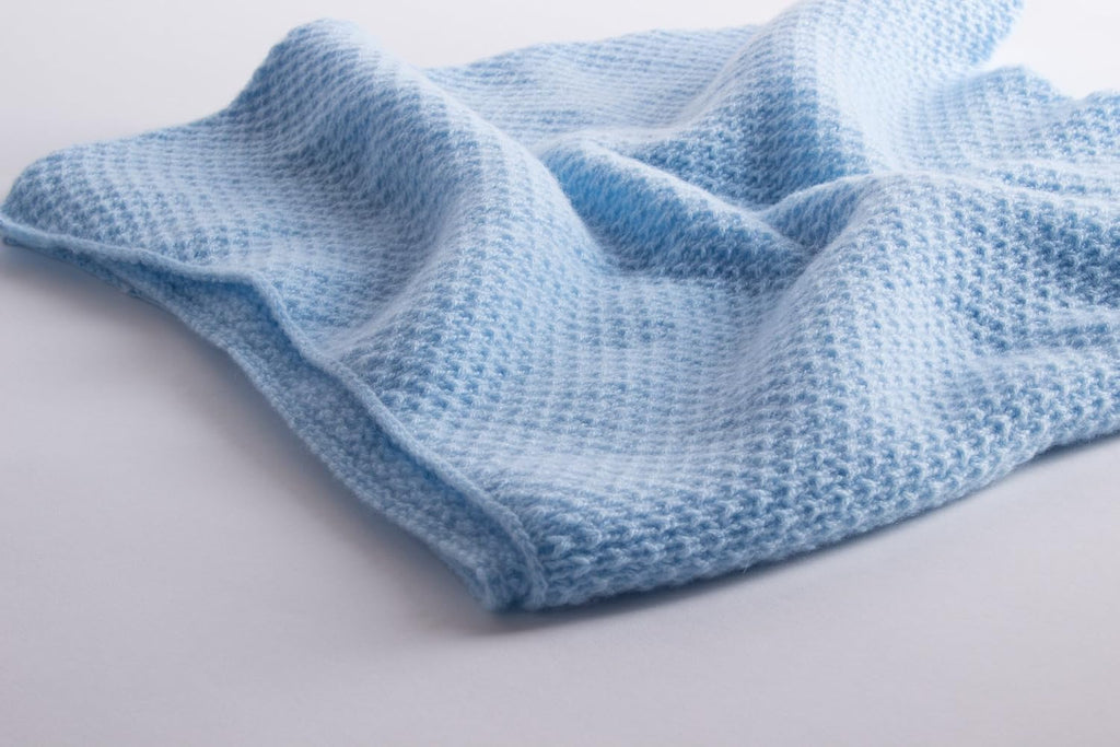 100% Cashmere Baby Blanket for Boys - Baby Blue