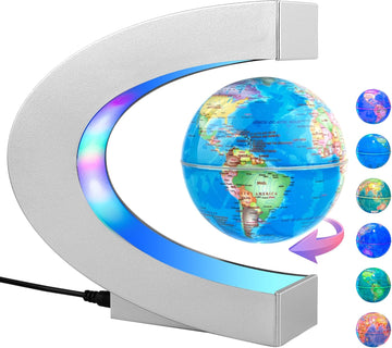 Magnetic Levitating Globe with LED Light, Cool Tech Gift for Men Father Boys and Girls, Birthday Gifts for Kids