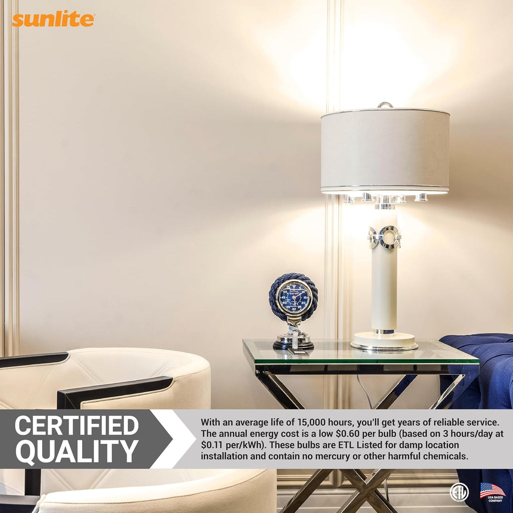 G16 LED Dimmable Decorative Globe Vanity Light Bulbs, Clear, 5W (40W Equiv.), 350 Lumens, Medium E26 Base, Mirror