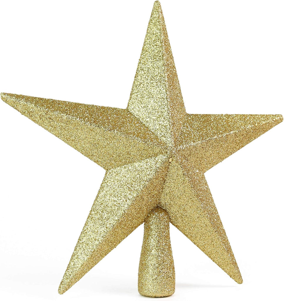 Christmas Glitter Star Tree Topper - Gold Holiday Decor Bethlehem Ornament
