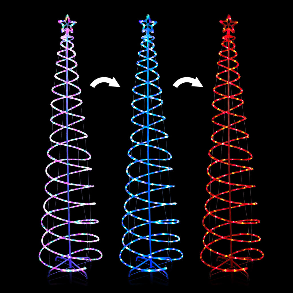 Large Spiral Christmas Tree with Multi-Functional Colored LED Lights, Christmas Decoration