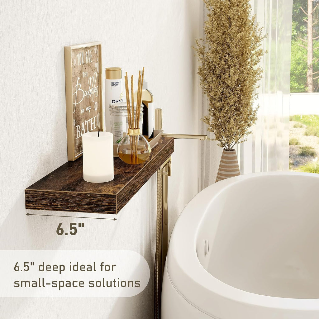 Floating Shelves Wall Shelf 24 inches Long, Farmhouse Bathroom Shelves Bedroom Kitchen Living Room Shelf Wall