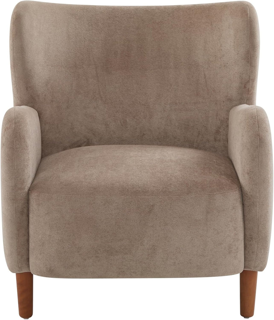 Dolly Mid-Century Modern Velvet Upholstered Wingback Club Chair, Living Room Lounge Chair for Relaxation, Reading