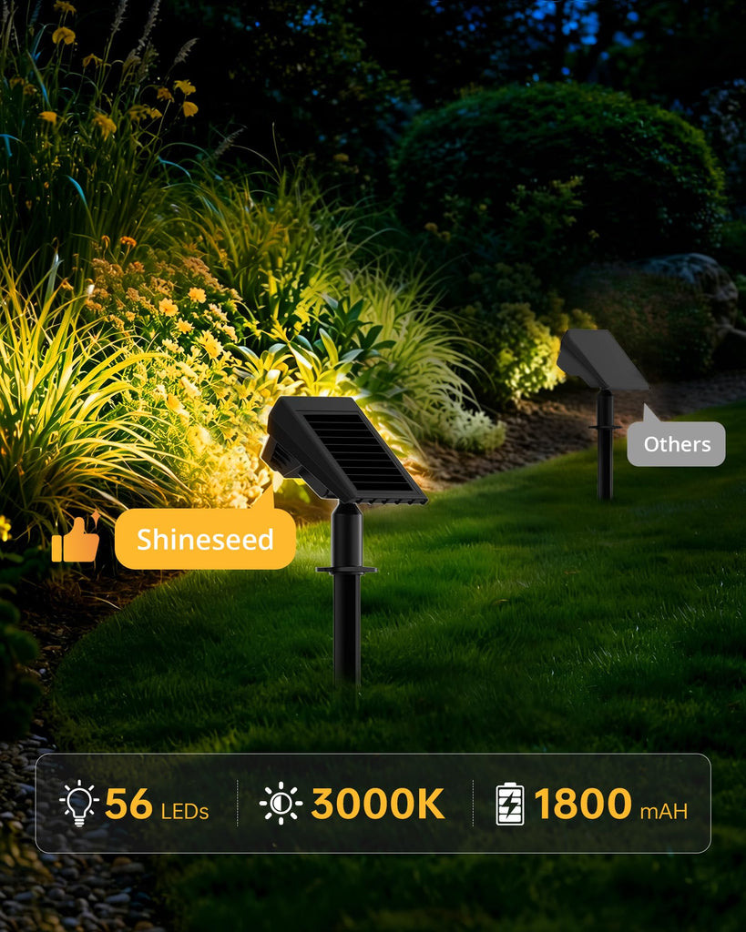 Solar Lights Outdoor Waterproof IP65, 56 LED 3 Lighting Modes Solar Spot Lights Outdoor, Solar Powered Landscape
