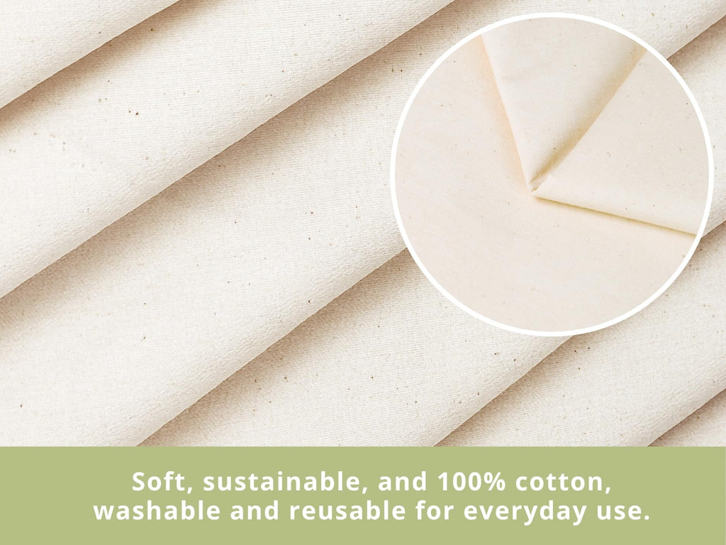 Natural Muslin Fabric, 63x72 in, Unbleached