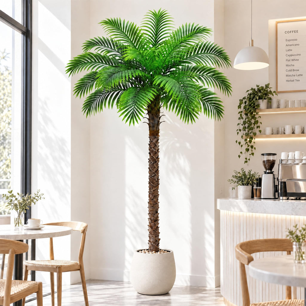 7FT Artificial Phoenix Palm Tree, Large Fake Palm Trees for Indoor Outdoor