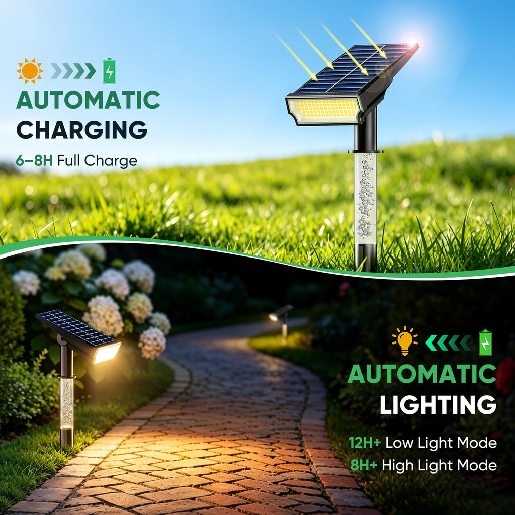 Solar Spot Lights Outdoor Waterproof, Warm White 4 Pack