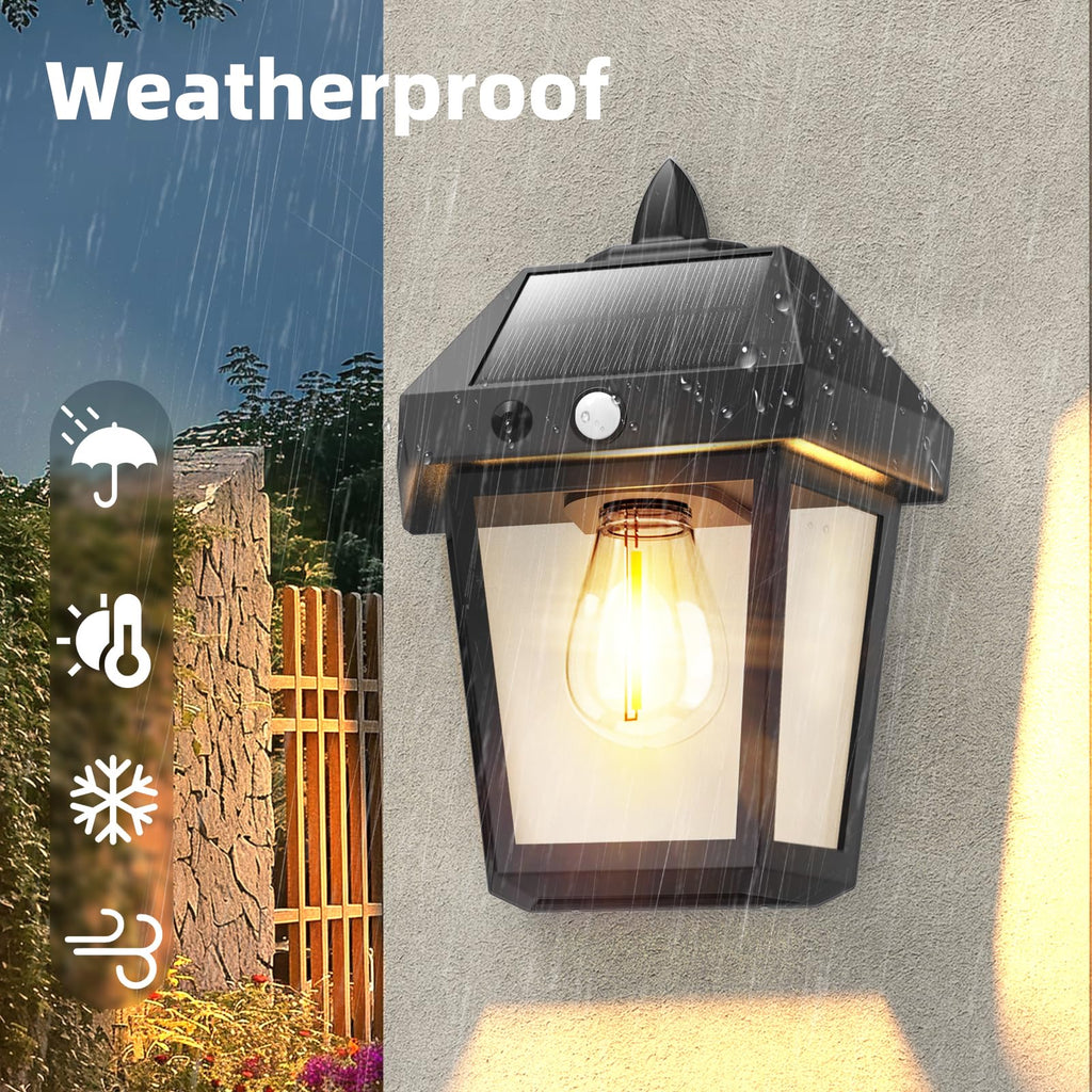 4 Pack Solar Porch Lights Outdoor, Solar Wall Lights Outdoor