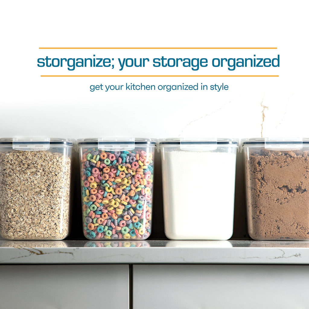 Flour Sugar Storage Containers (5.3L/4pk) Great Rice Canisters Sets For The Kitchen pantry, Large Food Storage