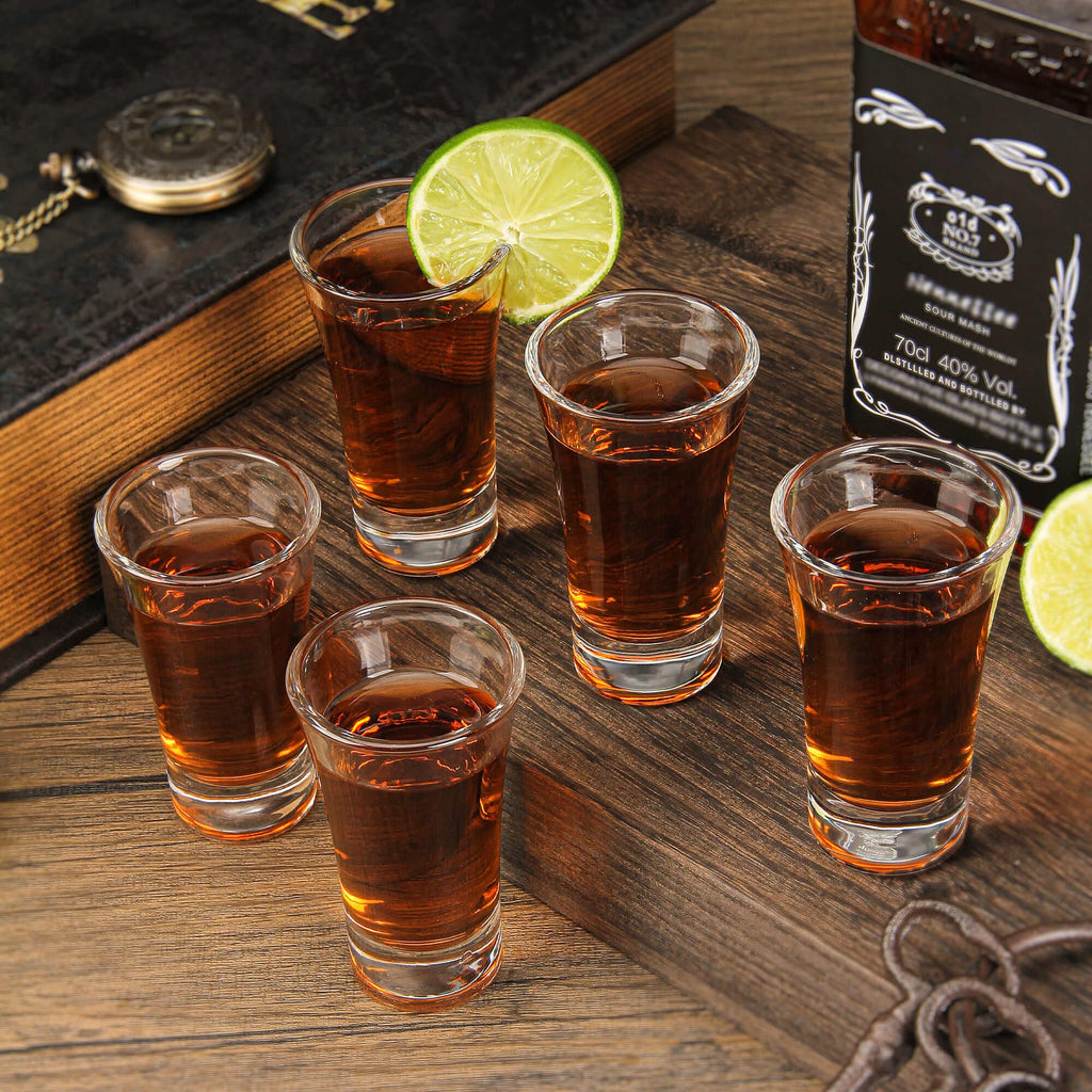 18 Pack 2 oz Shot Glasses, Clear Shot Cups with Heavy Base