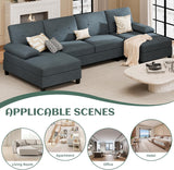 Sectional Couches for Living Room, U-Shaped Sofa with Chaise, 4-seat Large Sectional Modern Couch for Living Room
