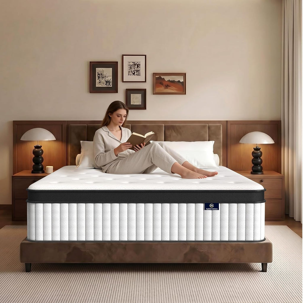 Full Size Mattress, 12 Inch Hybrid Mattress in a Box, Medium Firm Memory Foam & Individual Pocket Springs, Soft and