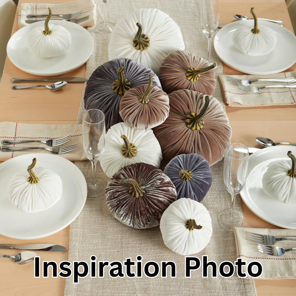 Set of 4 Velvet Pumpkin (Sm Gray Taupe Ivory Blush)
