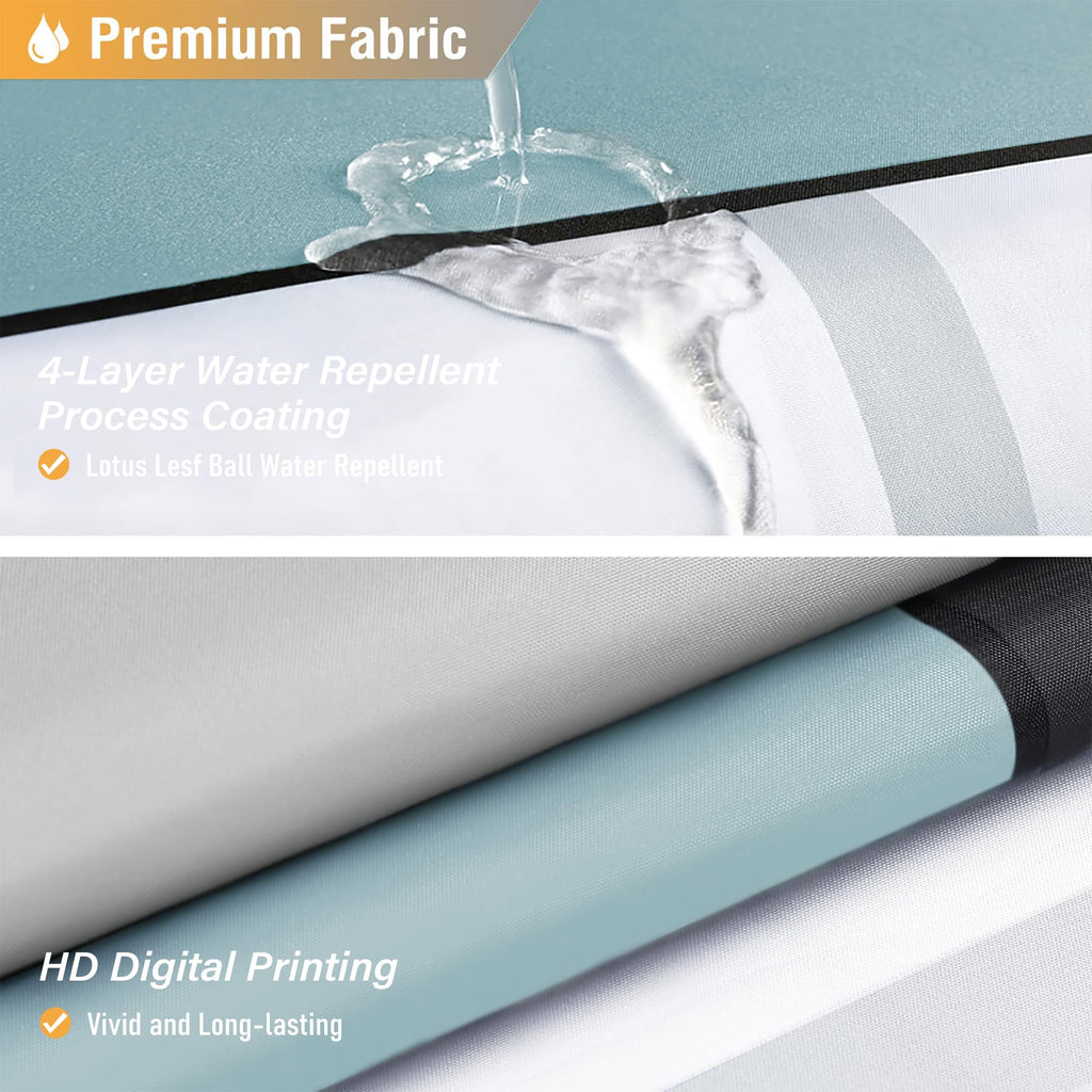 60x72 Stall Geometric Waterproof Fabric Shower Curtain Set, Fog Blue